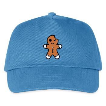 Funny bitten gingerbread man christmas - Kids’ Baseball Cap - peacock-blue - Front