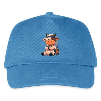 Süße Tennis Kuh Mit Schläger Und Ball - Kinder Basecap - Pfauenblau - Vorne