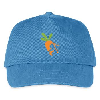 Karottenlächelndes Maskottchen - Kinder Basecap - Pfauenblau - Vorne