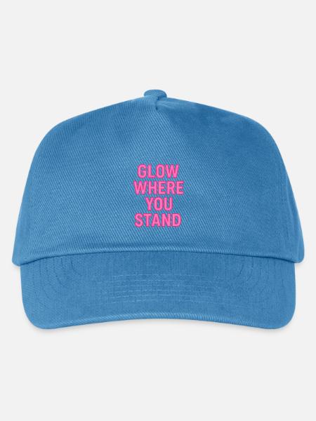 Glow Where You Stand Neon Pink - Kinder Basecap - Pfauenblau