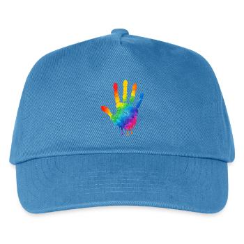 Colorful Handprint Watercolor Design - Kids’ Baseball Cap - peacock-blue - Front
