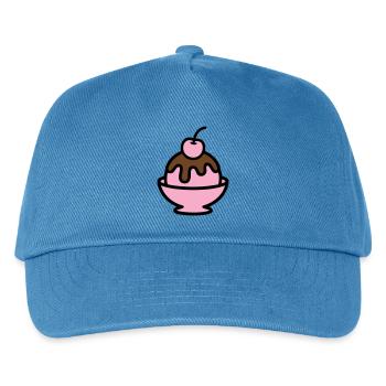 Sundae Cherry Artwork - Kids’ Baseball Cap - peacock-blue - Front
