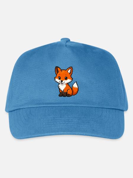 Retro Pixelfuchs Knuddelfuchs - Kinder Basecap - Pfauenblau