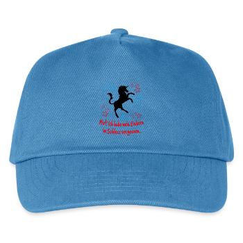 Einhorn im Schloss vergessen Unicorn Sprüche - Kinder Basecap - Pfauenblau - Vorne