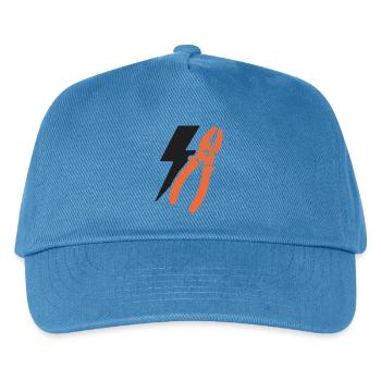 Elektriker Icon Emblem. – Motiv – Geschenkidee. - Kinder Basecap - Pfauenblau - Vorne