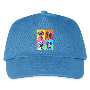 Hunde Deutsche Dogge Hund - Kinder Basecap - Pfauenblau - Vorne