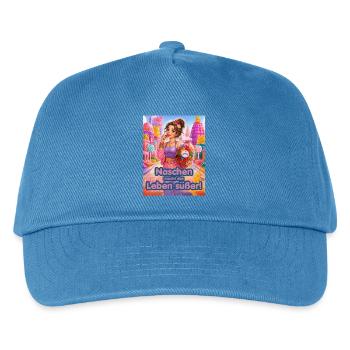 Naschen macht das Leben süßer Design für Poster - Kinder Basecap - Pfauenblau - Vorne