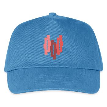 Rosé Burgunder Geomuster - Kinder Basecap - Pfauenblau - Vorne