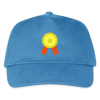 Medaille - Kinder Basecap - Pfauenblau - Vorne