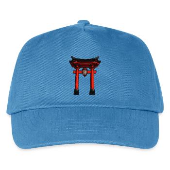 Roter Torii mit Laterne - Kinder Basecap - Pfauenblau - Vorne