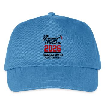 Führerschein bestanden 2026 Sprüche Fahrschule - Kinder Basecap - Pfauenblau - Vorne