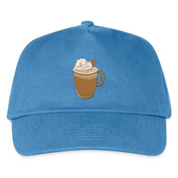 Herbst-Schlagsahne-Kaffee Kürbis-Gewürz-Latte - Kinder Basecap - Pfauenblau - Vorne