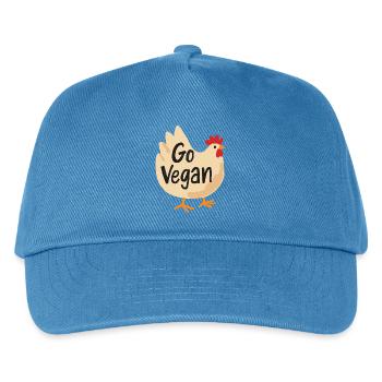 Go Vegan Cute Chicken - Kinder Basecap - Pfauenblau - Vorne