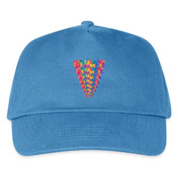 Shake – bunte Aquarelltypografie im Dreieck - Kinder Basecap - Pfauenblau - Vorne