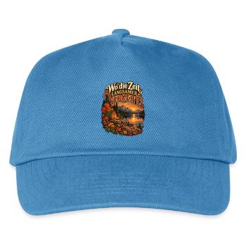 Wo die Zeit langsamer vergeht - Kinder Basecap - Pfauenblau - Vorne