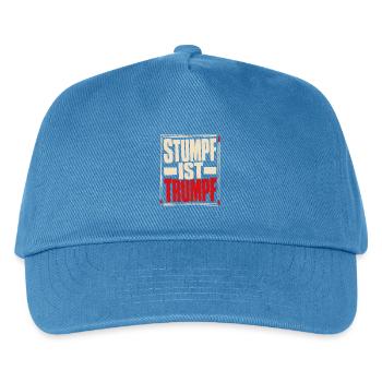 Stumpf ist Trumpf Statement Shirt mit Zeitgeist - Kinder Basecap - Pfauenblau - Vorne