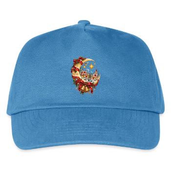 Weihnachtsmonddorf und Sterne - Kinder Basecap - Pfauenblau - Vorne