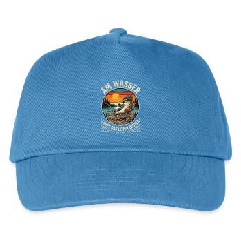 Fisch beim Angeln - Kinder Basecap - Pfauenblau - Vorne