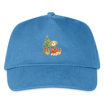 Weihnachtshund im Pullover - Kinder Basecap - Pfauenblau - Vorne