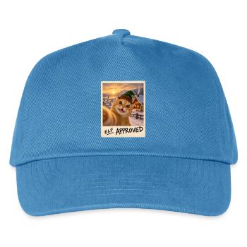 Elf Approved Rote Katze Selfie Weihnachten - Kinder Basecap - Pfauenblau - Vorne