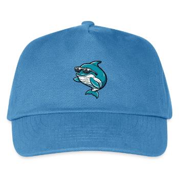 Whale Cool Comic - Kids’ Baseball Cap - peacock-blue - Front
