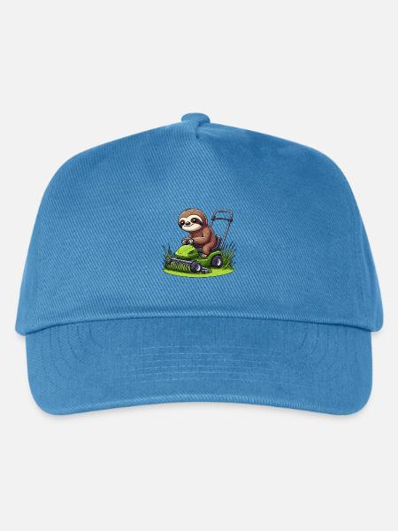 Faultier Rasenmäher Traktor Landschaftsbau - Kinder Basecap - Pfauenblau