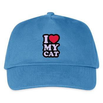 I love my cat - Ich liebe meine Katze - Kinder Basecap - Pfauenblau - Vorne
