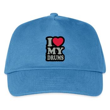 I love my drums - Kids’ Baseball Cap - peacock-blue - Front