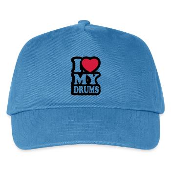 I love my drums - Kids’ Baseball Cap - peacock-blue - Front