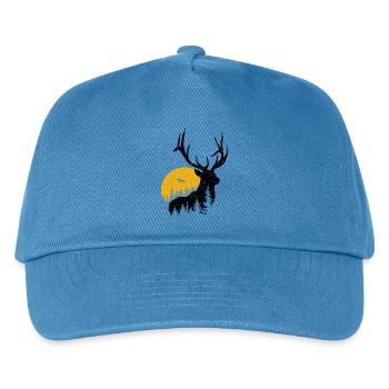 Hirsch - Kinder Basecap - Pfauenblau - Vorne
