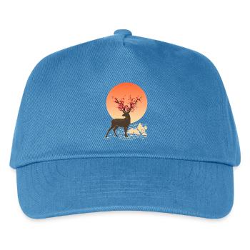 Hirschgeist | Schützen Sie Sika Hirsche - Kinder Basecap - Pfauenblau - Vorne