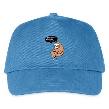 Faultier Faul Tier Säugetier Schlafen Statement - Kinder Basecap - Pfauenblau - Vorne
