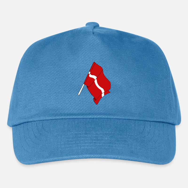 Flagge von Lettland - Kinder Basecap - Pfauenblau