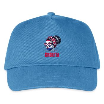 Stylisches Kroatien Girl: Retro Chic mit modernem Twist - Kinder Basecap - Pfauenblau - Vorne