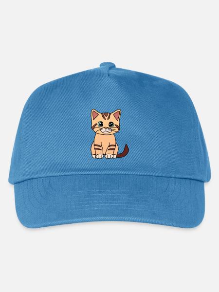 Cute Brown Cat - Kinder Basecap - Pfauenblau