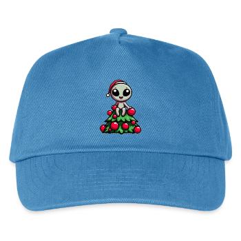 Funny Alien Christmas Tree Whimsical - Kids’ Baseball Cap - peacock-blue - Front