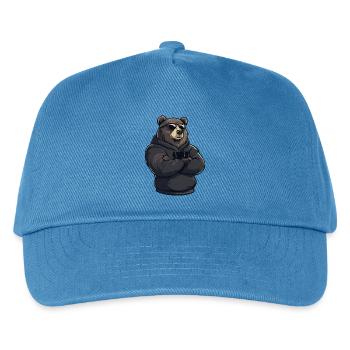 Bär Comic Braunbär - Kinder Basecap - Pfauenblau - Vorne