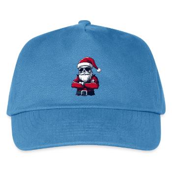 Weihnachtsmann Skull - Kinder Basecap - Pfauenblau - Vorne