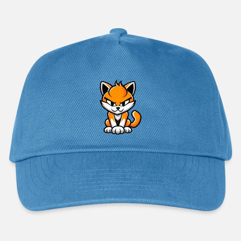 Katze Comic - Kinder Basecap - Pfauenblau
