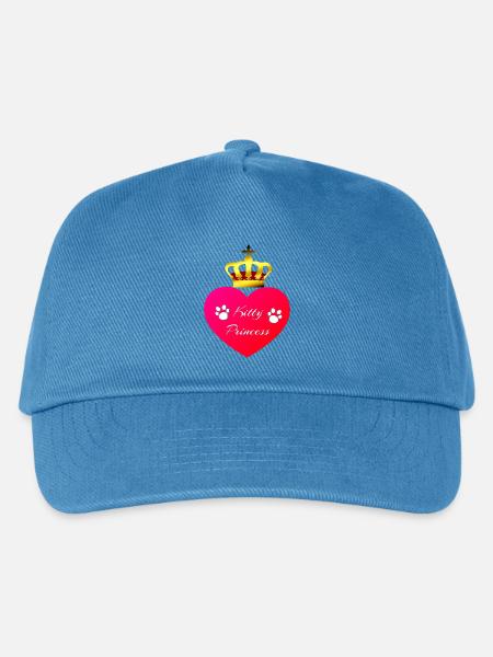 Kitty Princess Herz mit Kronen Silhouette - Kinder Basecap - Pfauenblau