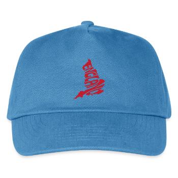Rote Landkarte von England - Kinder Basecap - Pfauenblau - Vorne