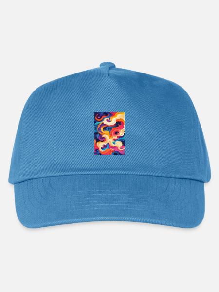 Abstrakter chromatischer Wirbel - Kinder Basecap - Pfauenblau