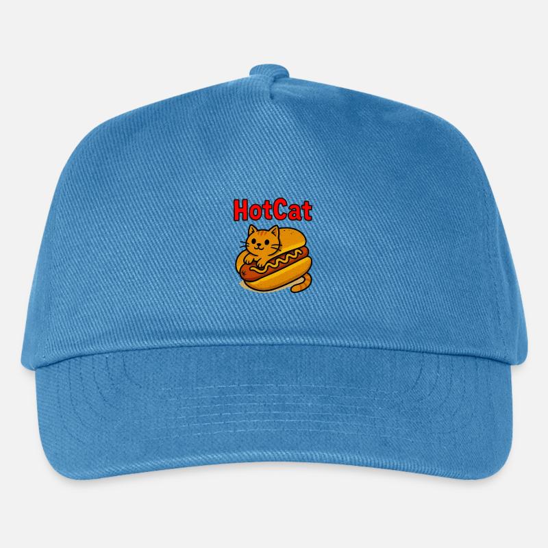 Beheizte Katze Hot Dog Illustration - Kinder Basecap - Pfauenblau