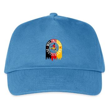 Weltmeister Deutschland Fußball - Kinder Basecap - Pfauenblau - Vorne