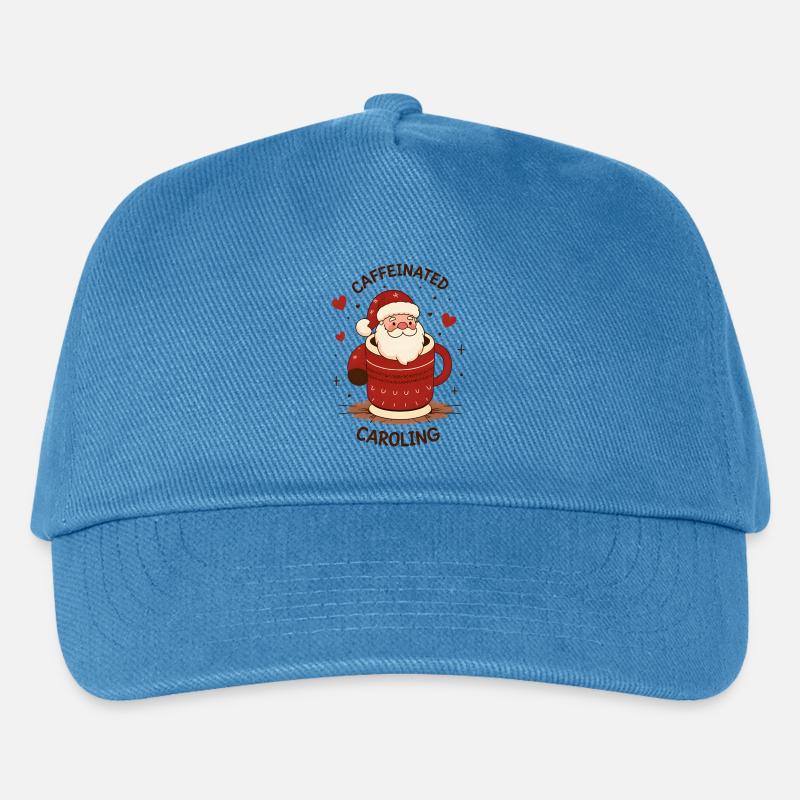 Süßer Kaffeetrinkender Weihnachtsmann - Kinder Basecap - Pfauenblau