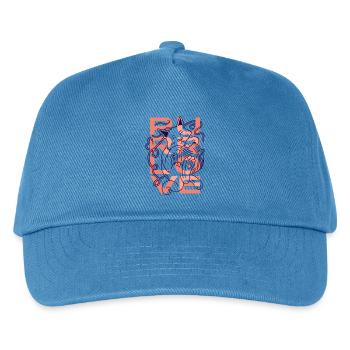 Purr Love Minimalist Cat with Yarn - Kids’ Baseball Cap - peacock-blue - Front