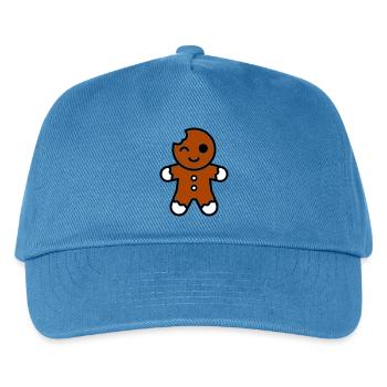 Funny bitten gingerbread man christmas - Kids’ Baseball Cap - peacock-blue - Front