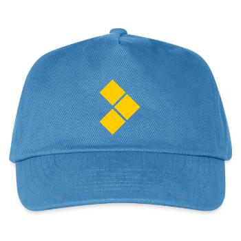 Geometric Yellow Diamond Grid - Kids’ Baseball Cap - peacock-blue - Front