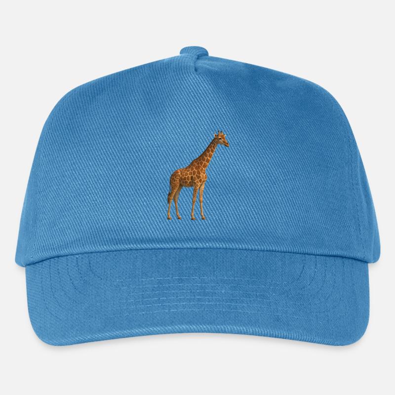 Giraffe in Naturton - Kinder Basecap - Pfauenblau