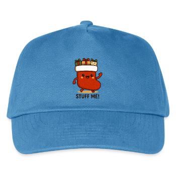 Kuscheliger Magen mit Geschenken - Kinder Basecap - Pfauenblau - Vorne